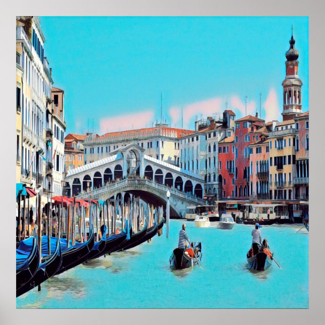 Poster ldp VENICE - gondolas - rialto - (Devant)