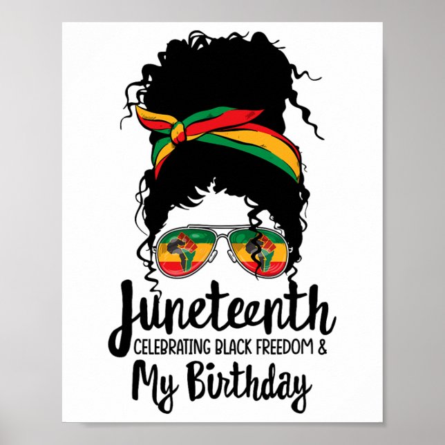 Poster Le 11° juin célébrant la liberté noire Mon anniver (Devant)