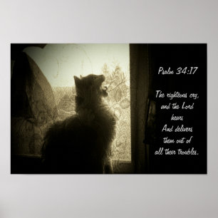 Poster Le 34:17 de SEIGNEUR Entendre-Psaume