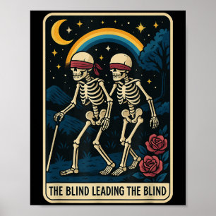 Poster Le Aveugle Menant À L'Aveugle Drôle Carte Tarot Sk