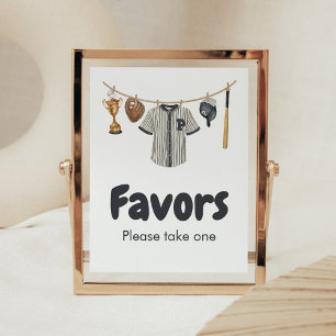 Poster Le Baby shower De Baseball Little Slugger Privilég