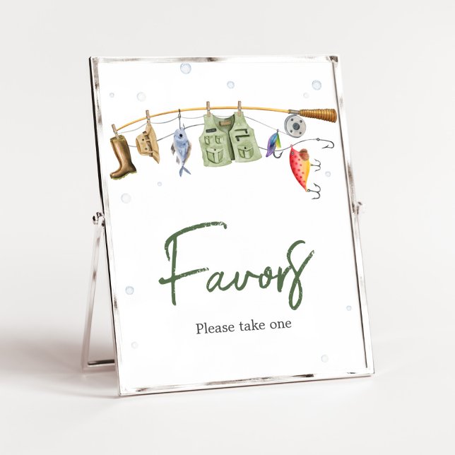 Poster Le Baby shower des petits pêcheurs (Boho Fisherman Baby Shower Favors Sign)