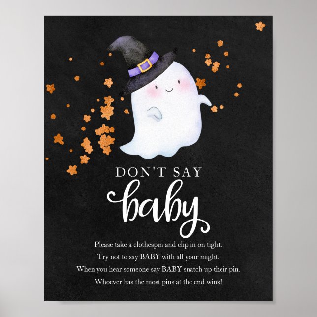 Poster Le Baby shower fantôme d'Halloween ne dit pas sign (Devant)