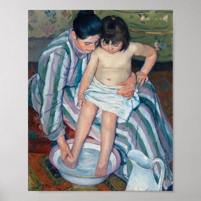 Poster Le bain de l'enfant Mary Cassatt (Devant)