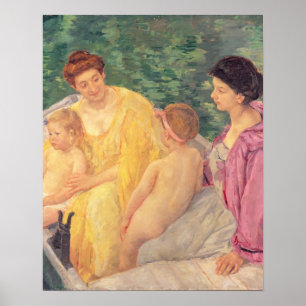 Poster Le bain ou deux mères et leurs enfants sur a