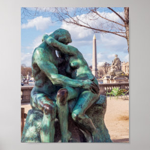 Poster Le Baiser d'Auguste Rodin aux Tuileries, Paris
