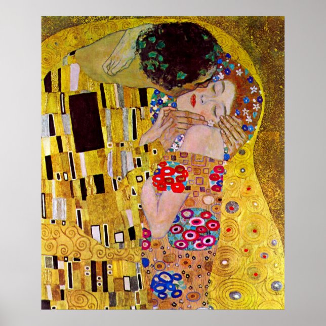 Poster Le baiser de Gustav Klimt (Devant)