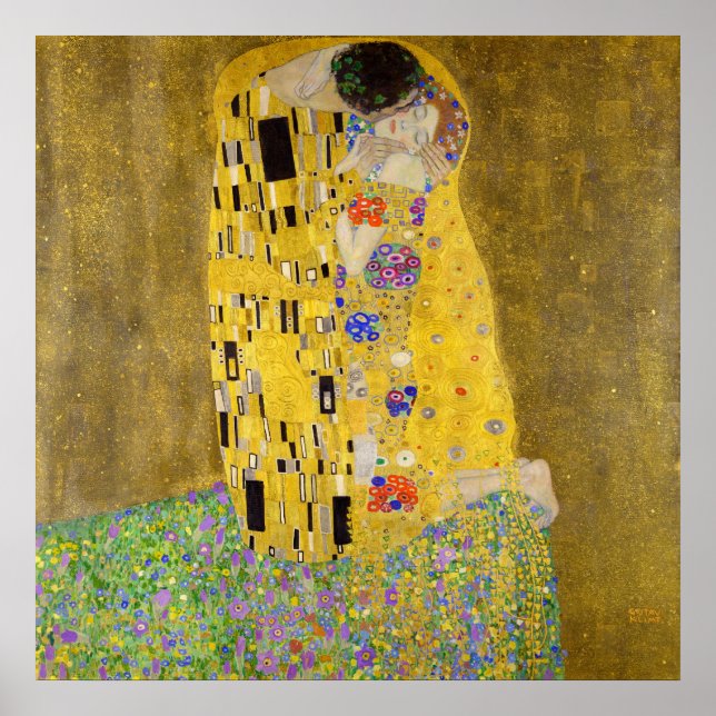 Poster Le baiser de Gustav Klimt (Devant)