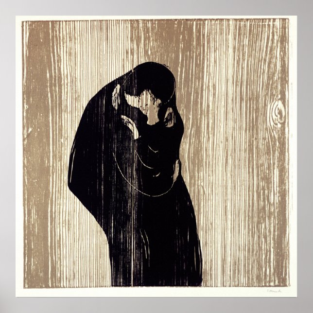 Poster Le baiser d'Edvard Munch, (Devant)