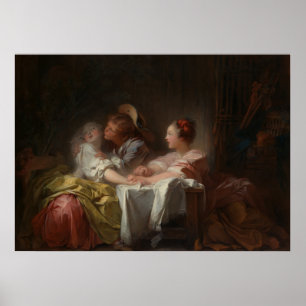 Poster Le baiser volé - Scène romantique Fragonard