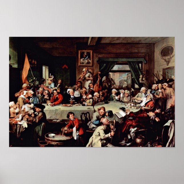 Poster Le Banquet" De Hogarth William (Best Quality) (Devant)