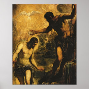 Poster Le baptême du Christ (huile sur la toile)