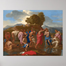 Poster Le baptême du Christ - Nicolas Poussin Art