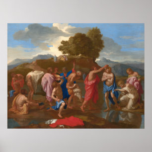 Poster Le baptême du Christ - Nicolas Poussin Art