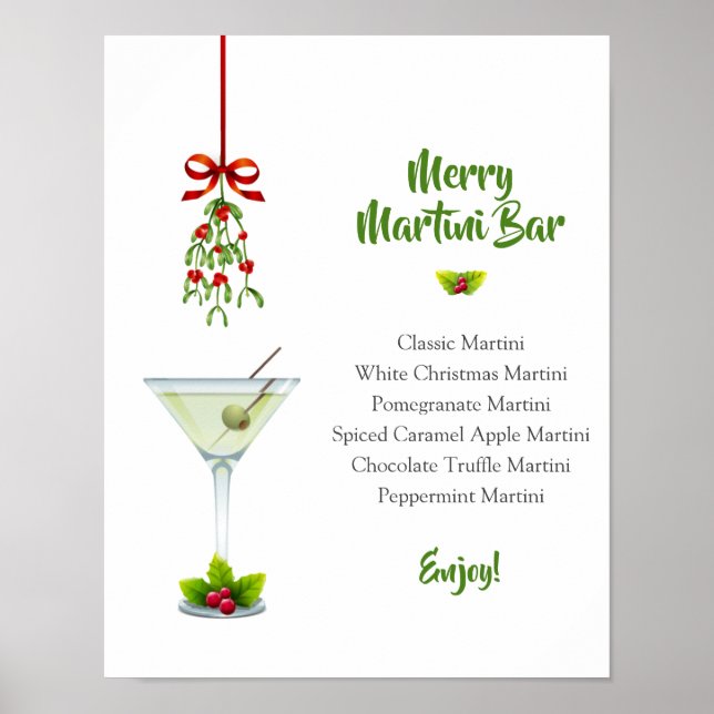 Poster Le bar de Noël Martinis and Mistletoe (Devant)