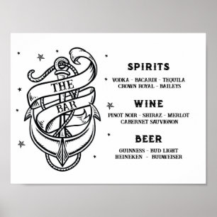 Poster Le Bar Mariage Ancre Traditionnelle De Tatouage
