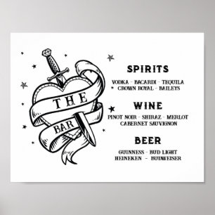 Poster Le Bar Mariage traditionnel Tattoo Heart Rock