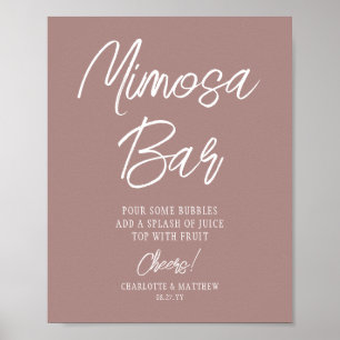 Poster Le bar Mimosa vous accueille dans un Rose moderne