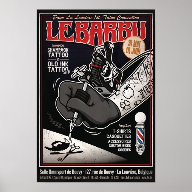 Poster Le BARBU Popup Store & Tattoo Convention (Devant)
