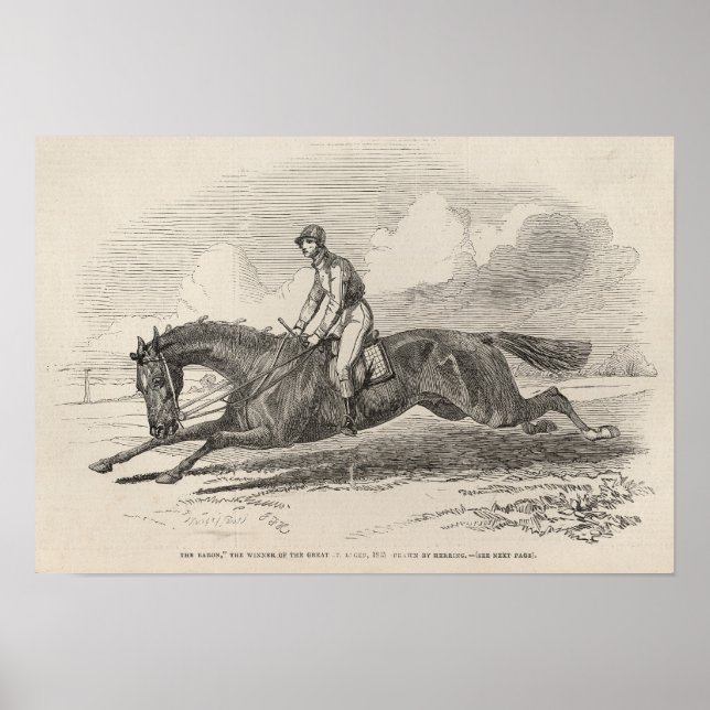 Poster Le Baron', le gagnant du Grand St. Leger (Devant)