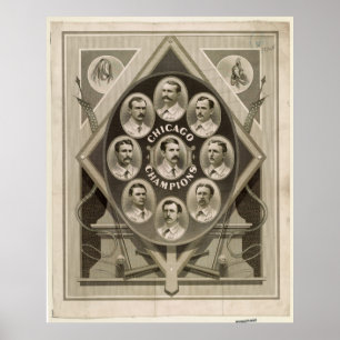 Poster Le base-ball blanc de bas de Chicago soutient