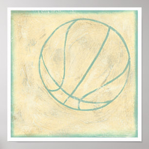 Poster Le basketball bleu de Chariklia Zarris