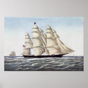 Poster Le bateau de tondeuse "nuage de vol "