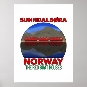 Poster Le Bateau Rouge Maisons Sunndalsøra Norvège
