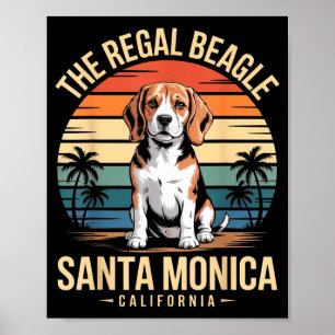 Poster Le beagle royal santa monica californie rétro