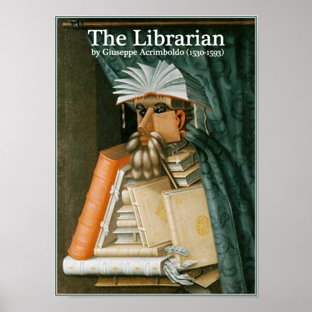 Poster Le bibliothécaire par Arcimboldo (Devant)