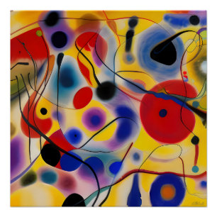 Poster Le Bleu 10 Abstrait Rencontre Rouge 6