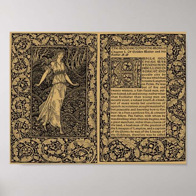 Poster Le bois au-delà du monde par William Morris (Devant)