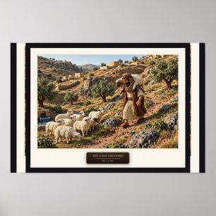 Poster Le Bon Berger — Art en briques de construction