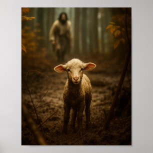 Poster Le Bon Berger et l'Agneau perdu – Jésus & l'Agneau