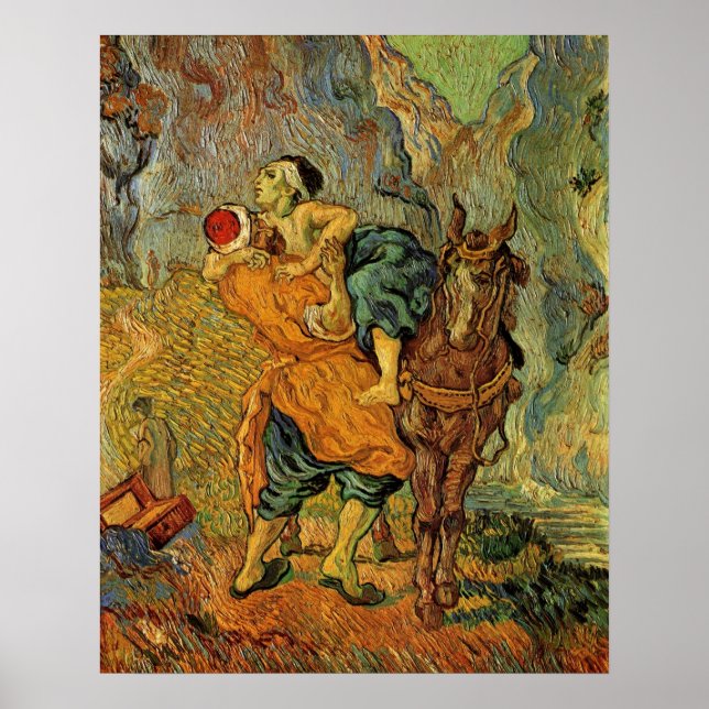 Poster Le bon samaritain par Vincent van Gogh (Devant)