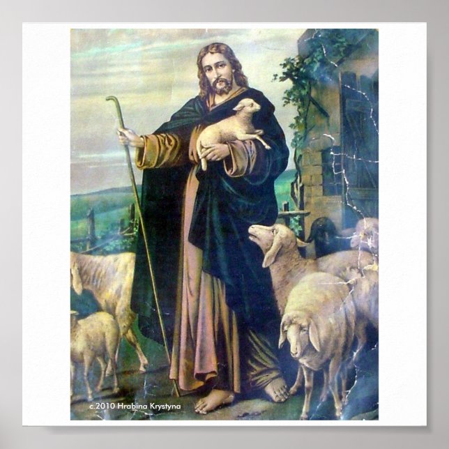Poster LE BON SHEPHERD SUR CANVAS c.1900 (Devant)