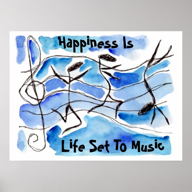 Poster "Le bonheur, c'est la vie mise sur la musique" ~ H (Devant)