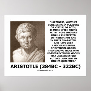 Poster Le bonheur d'Aristote cultivé s'occupe du