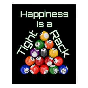 Poster Le Bonheur Des Billiards Amusants Est Un Rack Ferm