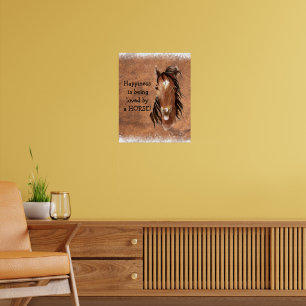 Poster Le bonheur est aimé par un CHEVAL
