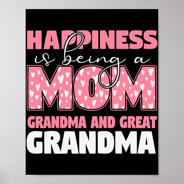 Poster Le Bonheur Est D'Être Une Maman Grand-Mère Et Gran (Devant)
