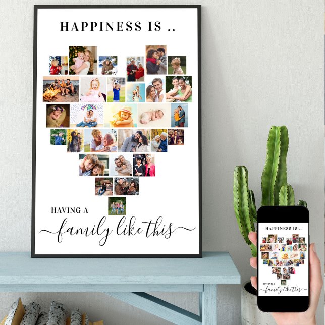 Poster Le bonheur est la famille comme ce Collage de phot (Créateur téléchargé)