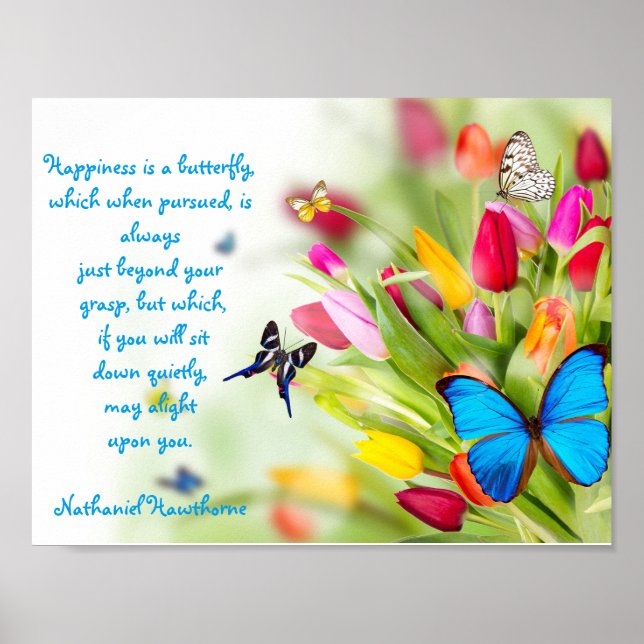 Poster "Le bonheur est un papillon"...Poster (Devant)