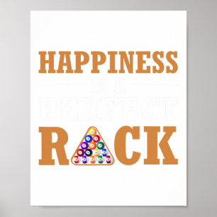 Poster Le Bonheur Est Un Parfait Rack Billiard Jeu Lover