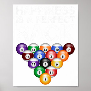 Poster Le Bonheur Est Un Rack Parfait Billard En Rack