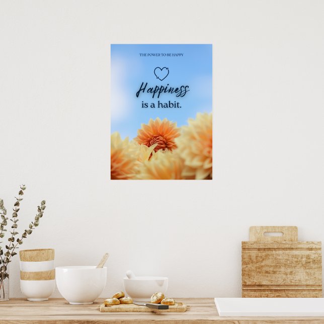 POSTER LE BONHEUR EST UNE HABITUDE (Cuisine)