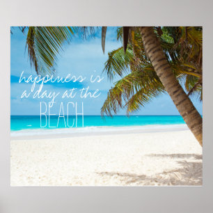 Poster Le bonheur est une journée à la plage inspiration 