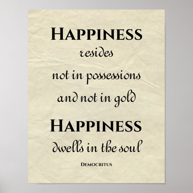 Poster Le bonheur habite dans la citation inspirée de l'â (Devant)