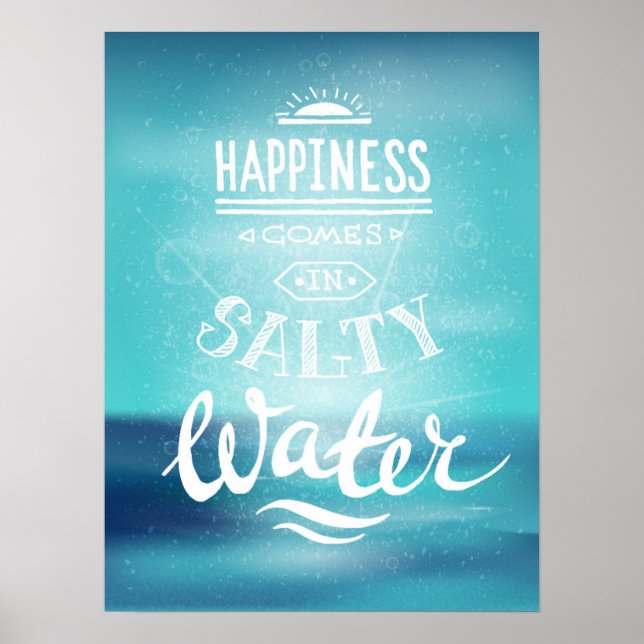 Poster Le Bonheur Vient Dans L'Eau Salée (Devant)