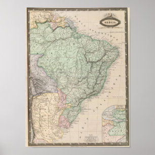 Poster Le Brésil, Amérique du Sud 2